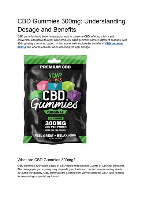 Explore CBD 300mg Gummies: Benefits, Dosage, and Effects